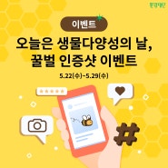 [이벤트]🐛생물다양성의 날, 꿀벌 사진 올리고 선물받기!🐝꿀벌어디있니~!