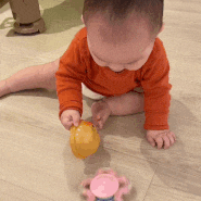 10개월 아기 자투리 장난감을 위한 집중력 향상 소근육 대근육 발달 놀이