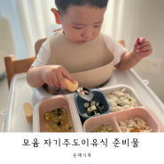 모윰빨대컵호환 가능 자기주도이유식준비물 이유식큐브 유아식판 턱받이 하트스푼포크