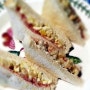 과일조림샌드위치:홈메이드 후르츠칵테일 넣고 만든 과일/식빵요리