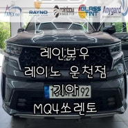 청주 MQ4쏘렌토 썬팅재시공기 _ 레이노 F95 & S9 조합의 시공