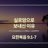 요한복음 9장 1절-7절, 실로암으로 보내신 이유 - 주일 설교