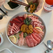 [민락동 이자카야] 부산 광안리 맛집 ʚ그린파치ɞ “오늘의 사시미” 솔직 후기 ♡