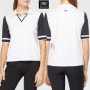 🌟 PXG 여성용 트라이-컬러(Tri-Color) 바서티 브이넥 폴로 셔츠, 여자 빅사이즈 골프웨어, 특가!