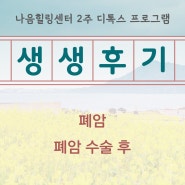 나음힐링센터(자연치유센터) 2주 디톡스 프로그램 후기 / 폐암, 폐암 수술 후