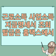 근로소득 사업소득 지급명세서 조회 발급 방법