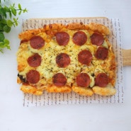 크로와상 생지로 페스츄리도우 페퍼로니 피자 만들기 도우가 눅눅하지않게하는 홈피자 꿀팁