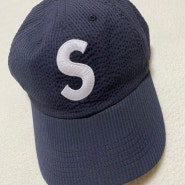 [슈프림 모자] 슈프림 시어서커 S 로고 6패널 24SS 볼캡 그리고 여름용 모자,볼캡