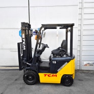 (중고판매) TCM 1.5톤 전동지게차 2단3M 타이어신품 장착 배터리상급