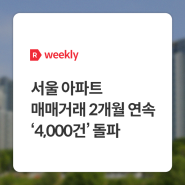 [weekly R] 서울 아파트 매매거래 2개월 연속 ‘4,000건’ 돌파 - 부동산R114