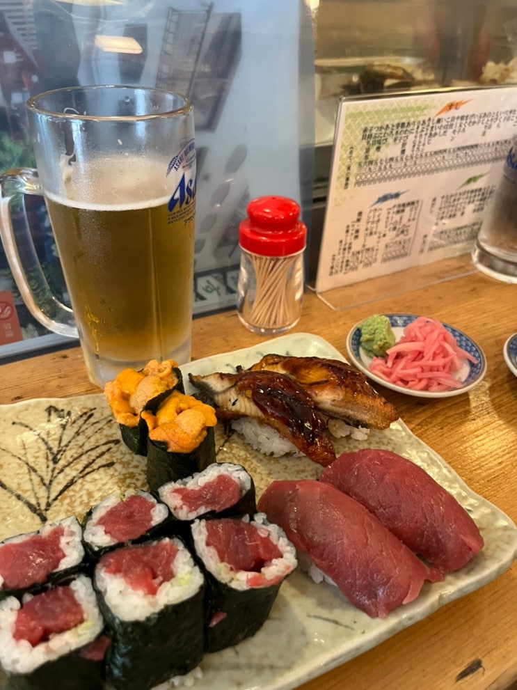 오사카 우메다역 스시 맛집으로 유명한 카메스시총본점 웨이팅 후....