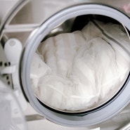 이불빨래주기 세탁망 이용해 드럼세탁기 차렵 이불세탁