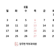 2024년 6월 진료시간표, 강주현피부과