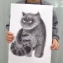 [강일동 초등미술] 영렘브란트 강일센터 유쾌한 고양이 펜화 드로잉 수업