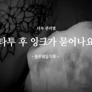 타투 후 관리, 잉크 얼마나 묻어날까요? 수원 동탄 타투 @블루웨일 타투