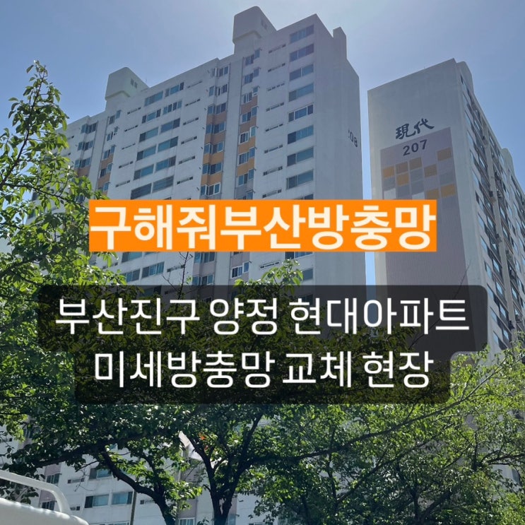 부산방충망 양정 현대아파트 미세방충망 교체 현장
