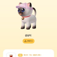 토스에서 고양이 키우고 간식 받기로 무료 커피 3잔 받았어요