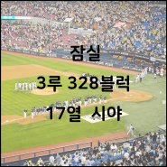 잠실야구장 3루 네이비 328블럭 17열 217 좌석시야