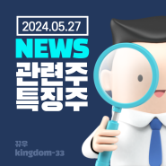 2024.05.27NEWS(feat. 관련주, 특징주) / 기관 매수에 삼성전자 1.71% 상승 전환…코스피 2722 돌파