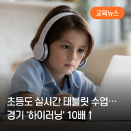 초등도 실시간 태블릿 수업… 경기 '하이러닝' 10배 ↑