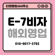 E7비자 신청 요건 온라인쇼핑몰 해외영업원