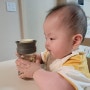 6개월 아기 물 마시기 물컵 연습 마더스콘 자란다 젖병 흘림방지커넥터