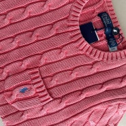 폴로 랄프 로렌 여성 코튼 케이블 숏 슬리브 스웨터(WMPOSWENC020936650)