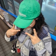 핏이 예쁜 초록색 모자 버블피스 볼캡 모자 그린 후기
