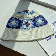 [블마] 꽃 패턴 뜨개 버킷햇 모자 입니다