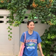 여자 연예인 여름 반팔 티셔츠 코디
