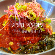 충주 중앙탑 메밀마당 : 메밀 막국수와 후라이드 치킨이 맛있는 충주 중앙탑 맛집 추천