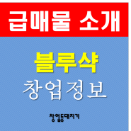 부산 블루샥 창업 3달매출이면 권리금뽑아요