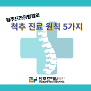 척추 진료 원칙 5가지 원주프라임병원 척추센터