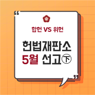 [합헌vs위헌] 헌법재판소 5월 선고 ㊦