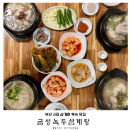 부산시청밥집 점심 회식 추천맛집 유명한 금성녹두삼계탕