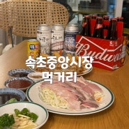 속초중앙시장 먹거리 총집합 후기 (감자전, 새우튀김, 한라봉주스)
