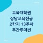 상담심리교육대학원 [41] 2학기 수업 13주 차 '주간루미썬'