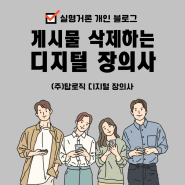 실명거론 개인 블로그 검색 게시물 삭제하는 디지털 장의사