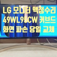 49WL95CW LG 데스크톱 모니터 액정고장 수리 사례 - 송도