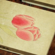 한국화 민화 채색화 튤립 꽃그림 도안 한지 화판 출시 : 화실리 그림가게