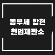 종부세 합헌 헌법재판소 종합부동산세 헌법소원 심판 청구 부자세 위헌 이유