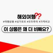 [해외여행] 같은 나라, 같은 날짜. 다른 가격 - 싱가포르 상품 비교