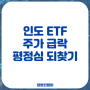 인도 ETF 2종 투자 중 주가 급락 평정심 되찾기