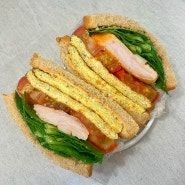 통밀식빵으로 닭가슴살 샌드위치 만들기
