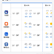 야외 결혼식 생각보다 쉽지 않다. 비올 확률 90% → 0% 극적 변화!!!