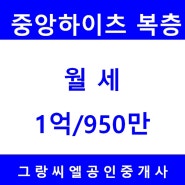 방배동부동산 / 서리풀공원 바로 앞 복층형 오픈테라스 고급빌라 중앙하이츠 월세 및 외국인렌트 / 서래마을그랑씨엘부동산