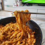 [요리] 양 조절 실패 홈 파티 새우 버섯 토마토 파스타 만들기 나폴리 뽀모도로 폰타나 파스타 소스