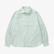 sillage 실라주 수피마 코튼 팝 오버 셔츠 - 그린 스트라이프 popover shirt supima cotton green stripe
