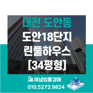 대전 서구 도안동 도안18단지 린풀하우스 34평형 법원경매