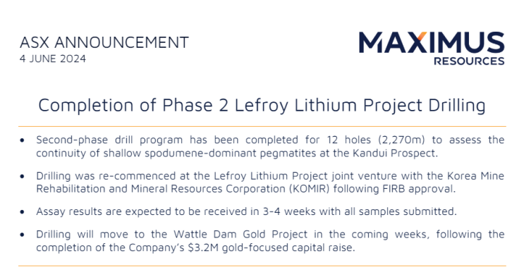 호주 리튬 탐사 회사 Maximus Resources: 리튬 프로젝트 Lefroy 시추 탐사 진행 상황 공유 : 네이버 블로그